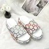 2023 womens slippers fashion embroidered canvas designer slides slip mens 60mm Canvas covered platform sandals