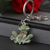 Keychains Mode Strassonstone Orament Kawaii Frog Bag Anhänger Charme Frauen Handtasche Keyring YSK086 Creative Crystal Key Chain Clip Souvenir