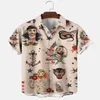 Mäns casual skjortor Sailor och Anchor Hawaiian Shirt 3D överallt för män kvinnor unisex