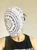 Sahne Giyim 2023 Stil Tam Beyaz Akrilik Rhinestone Mask Gece Kulübü Gogo Dance Mewear DJ Festival Rave Kıyafet Aksesuarları