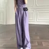 Pantalones de dos piezas para mujer Conjunto morado de moda para el producto de verano 2023 con sentido de diseño avanzado y eslinga de máquina cuidadosa informal