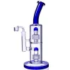 Glass Percolator Bongs Hookahs Blue Matrix Perc Thick Glasses Bongs Water Pipes Smoking Beaker Dab Rig With 14mm Bowl downstem Perc LL