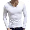 Magliette da uomo maglietta classica t-shirt a maniche lunghe per uomo fitness slim fit designer tops a magliette solide