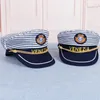 Ball Caps Fashion Stripe Navy Sailor Cap For Man Women Adjustable Stage Costume Captain Hat