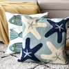 Pillow Nordic Ocean Theme Series Cartoon Throw Pillowcase Embroidered Cover Fundas De Cojines 45x45cm For Home Decoration