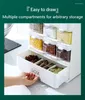 Kitchen Storage Oil-Proof Seasoning Box With Lid Soy Sauce Vinegar Bottle Sugar Salt Jar Rack Drawer Type Supplies