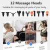 Massager a pieno corpo Rlesmen Professional Massage Gun 12 Heads Muscolo elettrico Massager portatile Punte per la pistola fasciale per uomini bodybuilding adulto 230821