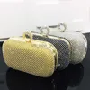 Kvällspåsar Shinny Glitter Evening Bags Rhinestone Hard-Surface Box Bags Elegant Female Wedding Shoulder Pouch Banket Party Luxury Purse HKD230821