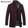 Herenwol Blends Holyrising Coat Men Dikke overjassen Topcoat Lagen met enkele borsten en jassen met verstelbare vest 4 kleuren M3XL 230818
