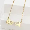 Pendant Necklaces Fashion Christmas Santa Sleigh Elk Women's Neck Chain One Piece Titanium Steel Necklace Jewelry Accessories Gifts