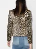 Frauenanzüge hochwertiger original Designer Mode Taille Leopardenmuster Blazer Jacke Tops