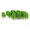 Decorative Flowers Plant Model Tree Toy Greenery Kitchen Landscape Layout Plastic Resin Train Railway Willow 3D Decoration Display