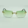NYA Fashion Frame Cut Corner Solglasögon 0286o med ny hårdvara naturlig svart blandad buffelhorn high-end solglasögon linser