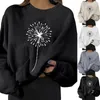 Women's Hoodies Wrap Top Womens Long Sleeve Shirt Casual Round Neck Sweatshirts Floral Nice Dressy Shirts For Women