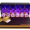 18 Pcs Savon De Bain Rose Fleur Artificielle Savon Floral Pétales De Roses Dans Une Boîte Cadeau pour Mariage Saint Valentin Anniversaire Fête Des Mères Anniversaire LL