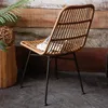 Mobilier de camping extérieur en fer forgé chaise de jardin rotin loisirs moderne salle à manger balcon nordique Sedie Da Giardino WK50GC