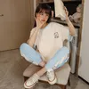 Women's Sleepwear M-3XL Summer Pijamas Set For Women Loungewear Short Sleeve Long Pants Lady Pajamas Cartoon Girl Cotton