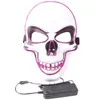 Party Masks Halloween Skeleton LED Mask for Kids Night Club Masquerade Cosplay Costume Glow Scary El Wire High Quality 230818