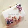 Bolsas de noite Moda Mulher Leather Bag Dinner Lady Wedding Flower Clutch Burse (White) HKD230821