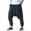 Hint Pantolon Erkek Ninja Pantolon Bol Harem Pantolon Gevşek Fitness Düşük Damla Kasık Pantolon Dans Moda Punk Hombre Pantalon2912