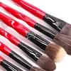 Makeup Brushes Powder Brush Foundation Stippling Blush Rush Classic Red Body Curve Plastic Long Handle Makeup Brush Contour Highlighter Brush HKD230821