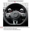 Volkswagen Golf için Siyah Süet DIY Araba Direksiyon Kapağı 6 GTI MK6 VW Polo GTI Scirocco R Passat CC R-Line 2009-2016237k