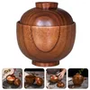 Dinnerware Sets Wood Bowl With Lid Small Wooden Serving For Rice Salad Soup Appetizer