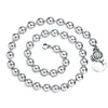 Łańcuchy s925 srebrne srebrne gładkie okrągłe koraliki gruby naszyjnik dla mężczyzn i kobiet łańcuch obojczyka krótki styl pojedynczy osobowość