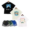 Rhude T-Shirt Männer T-Shirts Designer Kleidung Damen T-Shirt High Street Hip Hop Paar High Grammage Graphic Tee Handgemalte Graffiti