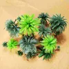 Dekoratif çiçekler 19pcs minyatür palmiye ağaçları DIY peyzaj bahçesi dekorasyon için sahte plastik kek topper manzara modeli