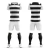 T-shirts en plein air Jersey de football personnalisé définit la conception de sublimation Nom d'impression Numéro rayé Chemises de sport d'entraînement à manches courtes pour MenKid 230821
