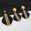 Earrings Necklace Sunny Jewelry Sets for Women Latest Italian Gold Color Black Zircon Pendant Necklace Earrings Jewellery Accessories Party Gift 230820