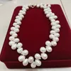 Chaînes collier noué à la main naturel 9-10mm blanc perle en forme de goutte d'eau douce pour les femmes bijoux 45cm