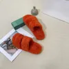 Diapositivas de piel Triomphe Diapositiva abierta en lana de piel de oveja Zapatillas con punta abierta Tela plana de invierno de lujo Mullido Peludo Cómodo Mujer Mula Zapatos con estampado de leopardo