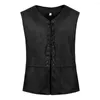 Men's Vests Steampunk Costume Vest Medieval Gothic Style Vintage Lace Up Renaissance Waistcoat With V Neck Sleeveless