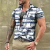Chemises décontractées pour hommes Awaiian Sirt Male Enry Oliday Tee Tops Sort Sleeve Arajuku Coconut Tree Print Col en V T-Sirts surdimensionnés