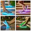 Athletic Outdoor Kids Sneakers Sacidal Luminous Buty USB Oświetlenie Sports Drusboard Buty Wodoodporne skórzane chłopcy Buty dla dziewcząt z LED 230818