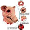 Party Masks Halloween Pig Head Masque Cosplay Scary Horrible Animal Face Cover Horror Adult Costume Fancy Festival Party Mask Accessories 230820