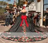 Мексиканские бальные платья Quinceanera с бантом Sweet 16 Платье Цветы Аппликации Бусы Жемчуг Vestidos De 15 Anos Платье для выпускного вечера 322