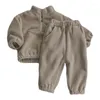 衣類セットベビーギルズボーイ服幼児長袖の衣装プルオーバートップカジュアルパンツD5QA
