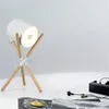 Tischlampen Nordisches Schlafzimmer Bettmiederholz Ledd Schreibtisch Lampe Einfache Wohnzimmersofa moderne Wohnkultur schwarzer Walnusszylinder