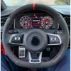 Крышка рулевого колеса с черным замшевым рулевым колесом для Volkswagen VW Golf 7 GTI Golf R MK7 VW Polo GTI Scirocco 2015 2016 автомобильные аксессуары2636