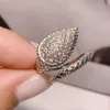 Anelli di banda ovale elegante design geometrico microl zircona impegno per matrimoni Women Ring Fashion Jewelry J1984 230818