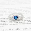 Cluster ringen 925 Sterling Silver Crown Ring For Women Princess Style Hollow Heart Royal Blue Cz Finger Lover Wedding Sieraden