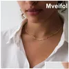 Cadenas Mveifol Collar de cadena de eslabones de clip de papel de acero inoxidable para mujer Gargantilla de clip Joyería Entrega de gota Collares Colgantes Dhkvx