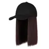 Ball Caps Wig Hat Women's Short Straight Wigs Two Colors Hair Cap Hip Hop For Women Cotton Casual Bonnet Cool Punk Visors