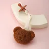 Attache-tétine bébé fait à la main Sherpa ours visage brodé porte-tétine doux nouveau-né infantile mamelon sucette Clips bébé accessoires