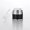 15 30 50G Black Pearl White Acrylic Airless Jar Round Cosmetic Cream Jar Pump Cosmetic Bottle QGGBP