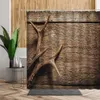 Shower Curtains Rustic Old Wood Barn Door Western Style Bathtub Shower Curtain Striped Bathroom Waterproof Curtains Bathtub Decoration R230821