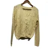 Femmes tricots VII 2023 marque S automne vêtements col en v découpe à la main Crochet femme tricots Cardigan pull offres